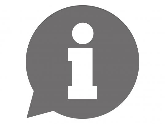 Weißes "i" in grauer Sprechblase